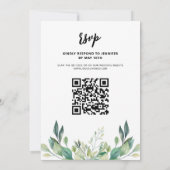 Faire-part de mariage vert bohème simple (Dos)