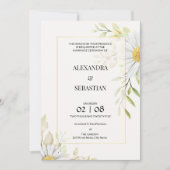 Faire-part de mariage vert Chrysanthemum (Devant)