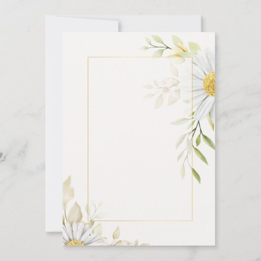 Faire-part de mariage vert Chrysanthemum (Dos)