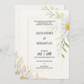 Faire-part de mariage vert Chrysanthemum (Devant / Derrière)