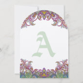 Faire-part de mariage vert citron et framboise dam (Dos)
