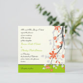 Faire-part de mariage vert citron orange (Debout devant)