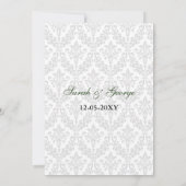 faire-part de mariage vert damassé diamante (Dos)