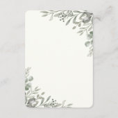 Faire-part de mariage vert Détails Carte de boîtie (Dos)
