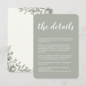 Faire-part de mariage vert Détails Carte de boîtie (Devant / Derrière)