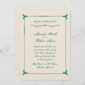 Faire-part de mariage vert d'hiver (Devant / Derrière)