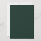 Faire-part de mariage vert émeraude moderne (Dos)