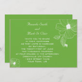 Faire-part de mariage vert et blanc tropical moder (Devant / Derrière)