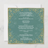 Faire-part de mariage Vert et Or éblouissant (Dos)