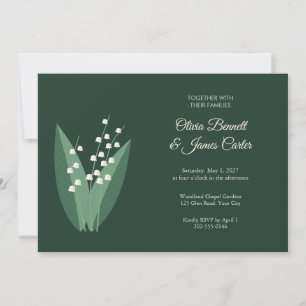 Faire-part de mariage vert forêt Muguet
