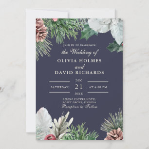 Faire-Part de Mariage Vert Hivernal