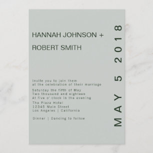 Faire-part de mariage vert moderne de Hue