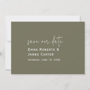 Faire-part de mariage vert olive
