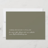 Faire-part de mariage vert olive (Dos)