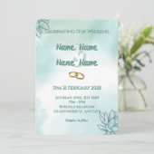 Faire-part de mariage vert olive (Debout devant)