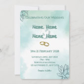 Faire-part de mariage vert olive (Devant)