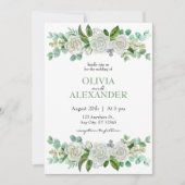 Faire-part de mariage vert Pastel rose (Devant)