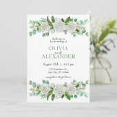 Faire-part de mariage vert Pastel rose (Debout devant)