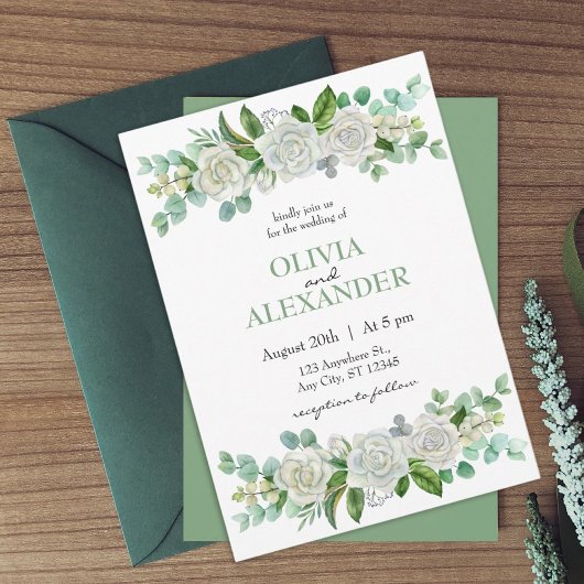 Faire-part de mariage vert Pastel rose
