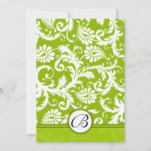 Faire-part de mariage vert pomme à bec blanc (Devant)