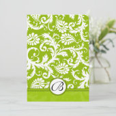 Faire-part de mariage vert pomme à bec blanc (Debout devant)