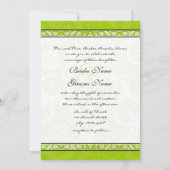 Faire-part de mariage vert pomme à bec blanc (Dos)