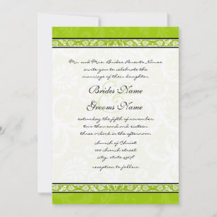 Faire-part de mariage vert pomme à bec blanc
