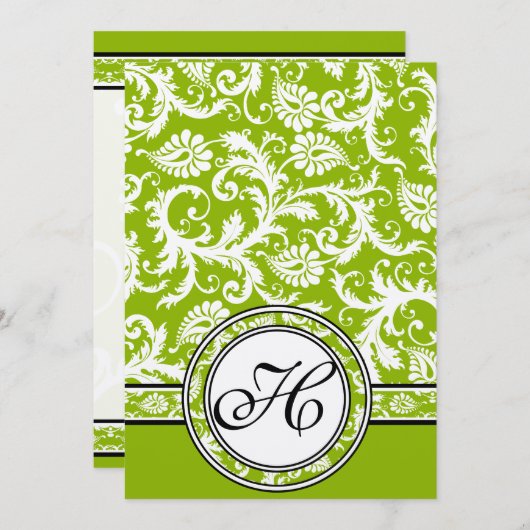 Faire-part de mariage vert pomme à bec blanc (Devant / Derrière)