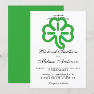 Faire-part de mariage vert pour la Saint-Patrick a