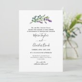 Faire-part de mariage vert pourpre Eucalyptus (Debout devant)