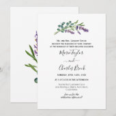 Faire-part de mariage vert pourpre Eucalyptus (Devant / Derrière)