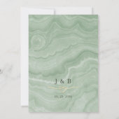 Faire-part de mariage vert sage boho (Dos)