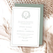 Faire-part de mariage Vert Sage formel