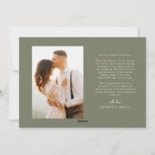 Faire-part de mariage Vert Sauge Lumière la Plus B (Dos)