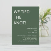 Faire-part de mariage vert sauge simple moderne (Debout devant)