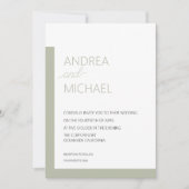 Faire-part de mariage vert simple (Devant)