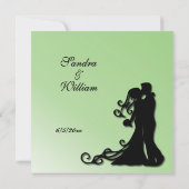 Faire-part de mariage vert simple (Dos)
