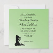 Faire-part de mariage vert simple (Devant)