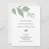 Faire-part de mariage vert simple (Devant)
