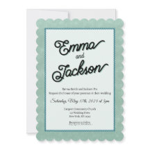 Faire-part de mariage vert, simple et moderne
