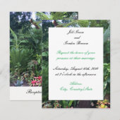 Faire-part de mariage vert tropical (Devant / Derrière)