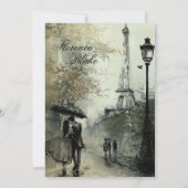 Faire-Part de Mariage Vert Vintage Paris (Dos)