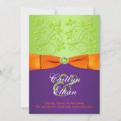 FAIRE-PART DE MARIAGE vert violet orange violet (Devant)