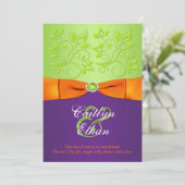 FAIRE-PART DE MARIAGE vert violet orange violet (Debout devant)