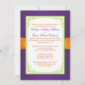 FAIRE-PART DE MARIAGE vert violet orange violet (Dos)