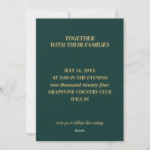 faire-part de mariage verte (Dos)