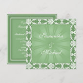 Faire-part de mariage verte (Devant / Derrière)