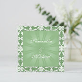Faire-part de mariage verte (Debout devant)