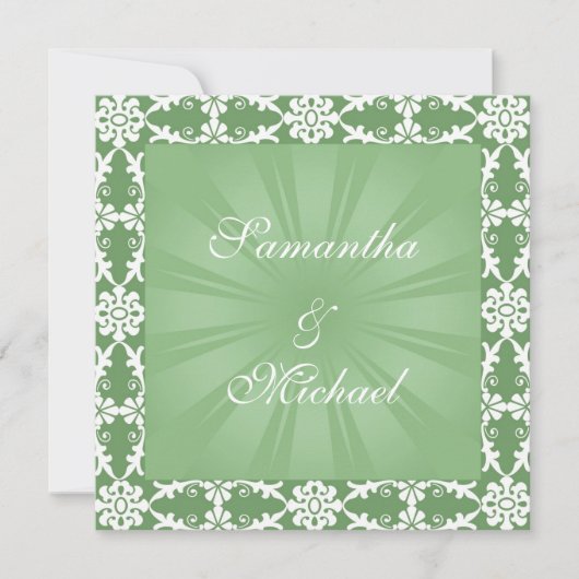 Faire-part de mariage verte (Devant)