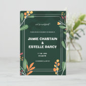 Faire-part de mariage verte (Debout devant)